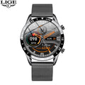 Relógio LIGE 2022 Full Circle Touch Screen Steel Band Luxury Bluetooth Call Men Smart Watch Waterproof Sport Activity Fitness Watch+Box