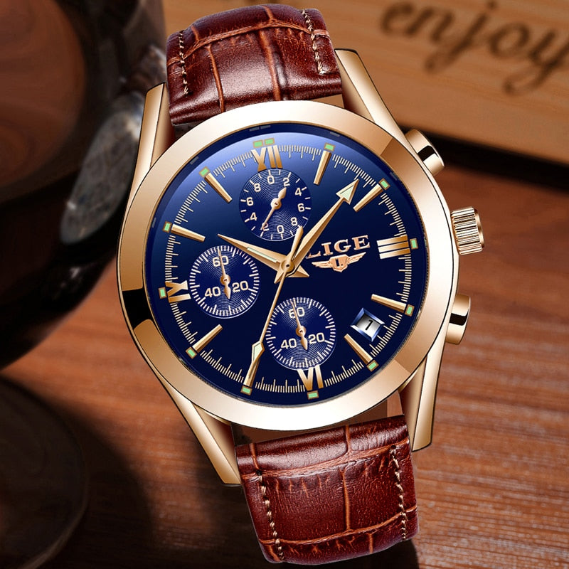 Relógio Masculino LIGE Mens Watches Top Brand Luxury Men