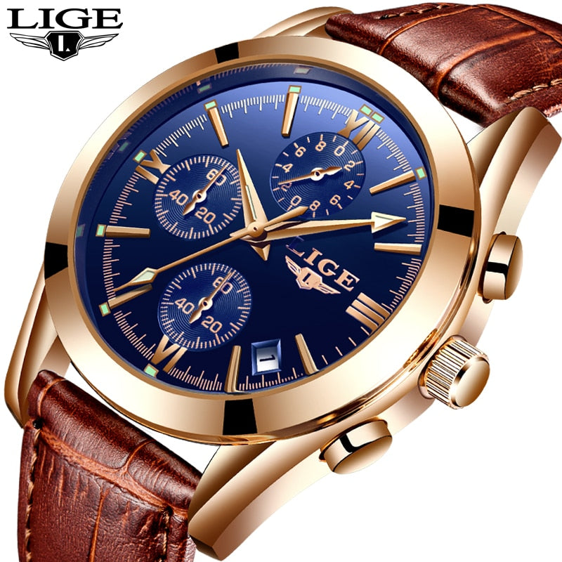 Relógio Masculino LIGE Mens Watches Top Brand Luxury Men