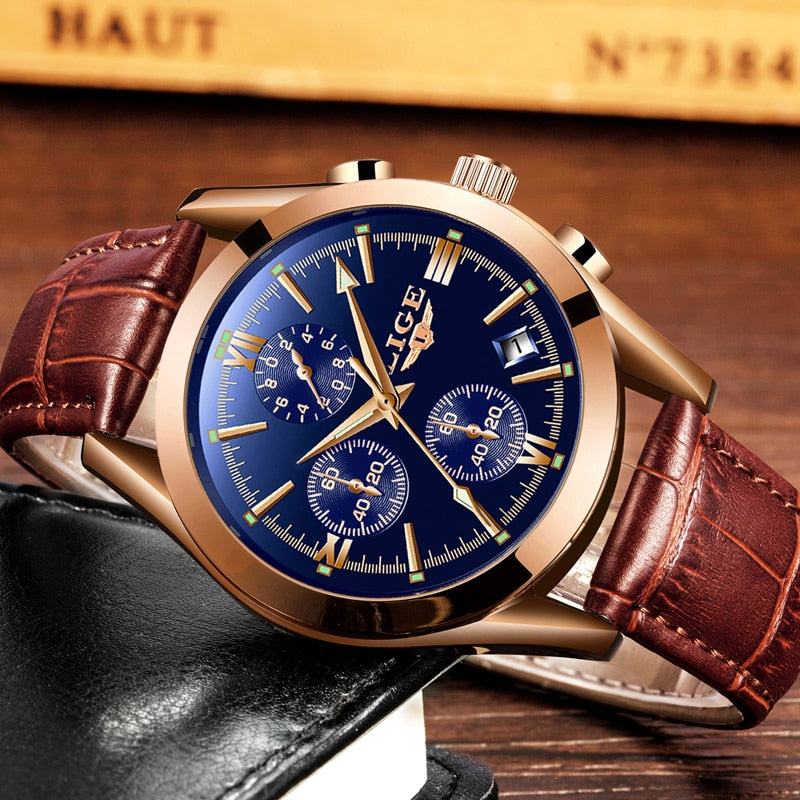 Relógio Masculino LIGE Mens Watches Top Brand Luxury Men