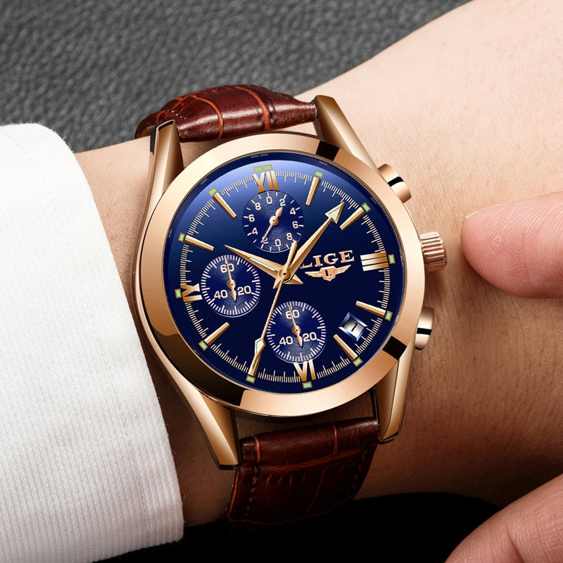 Relógio Masculino LIGE Mens Watches Top Brand Luxury Men